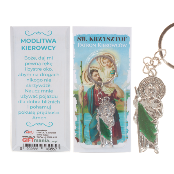 Breloczek do kluczy św. Krzysztof mix kolorów