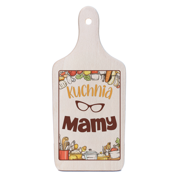 Deska dekoracyjna z nadrukiem &quot;Kuchnia Mamy&quot;. 37x16,5x1,5 cm