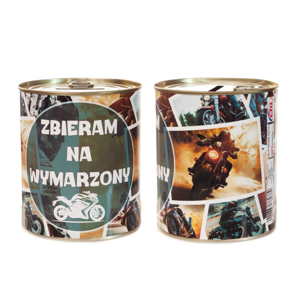 Skarbonka metalowa z napisem &quot; NA WYMARZONY MOTOR&quot;