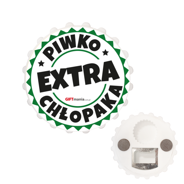Otwieracz z napisem &quot; PIWKO EXTRA CHŁOPAKA&quot;. Średnica 7 cm