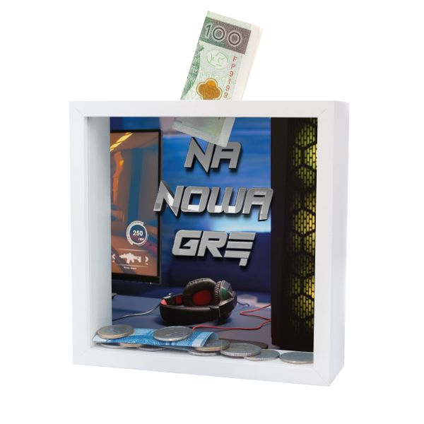 Skarbonka MDF  &quot;Na nową grę&quot;