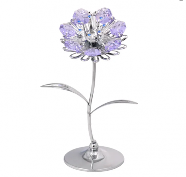 Figurka z kryształkami STRASS Swarovski KWIAT , chrom
