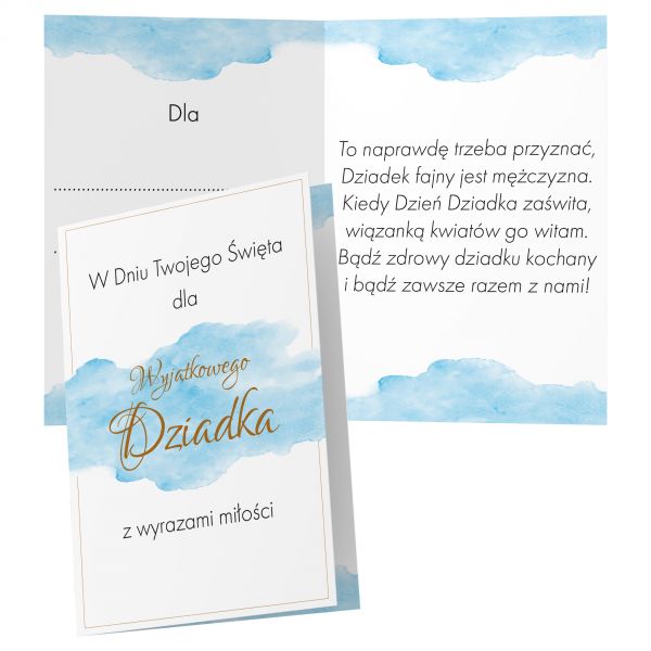 Duży karnet dla "WYJĄTKOWEGO DZIADKA" -  rozmiar 21x29,7 cm
