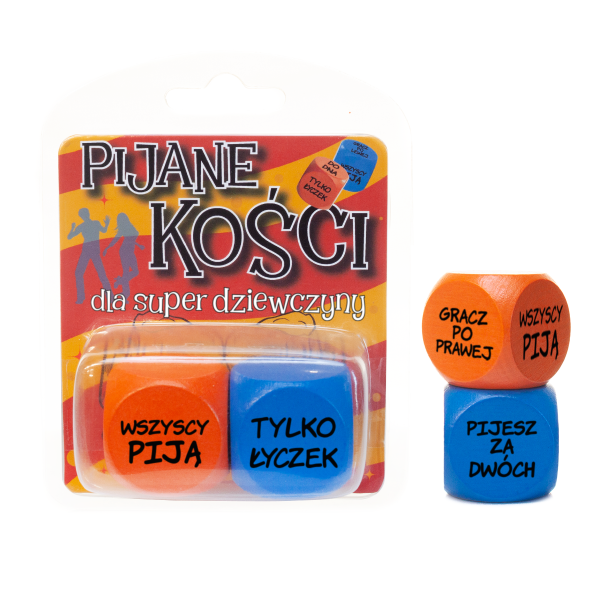 Zestaw Kości Imprezowych dla &quot;SUPER DZIEWCZYNY&quot; Rozmiar produktu 10x12.5 cm