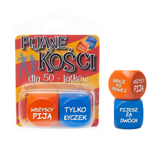Zestaw Kości Imprezowych &quot;dla 50 LATKÓW&quot; Rozmiar produktu 10x12.5 cm