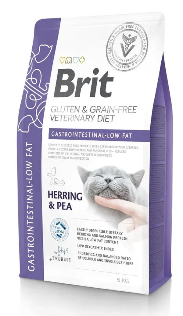 Brit GF Veterinary Diets Cat Gastrointestinal-Low Fat 5kg