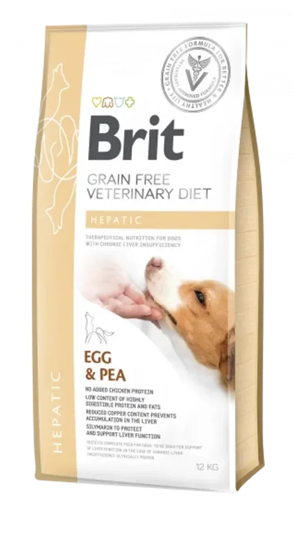 Brit Grain Free Veterinary Diet Dog Hepatic Jajko Z Groszkiem 12kg